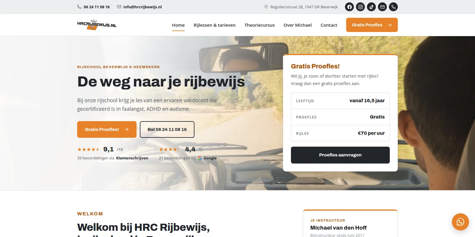 De website van HRC Rijbewijs