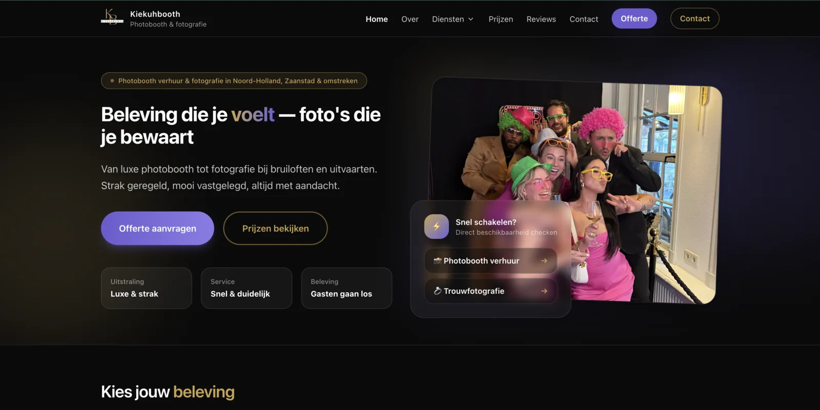 De website van Kiekuhbooth