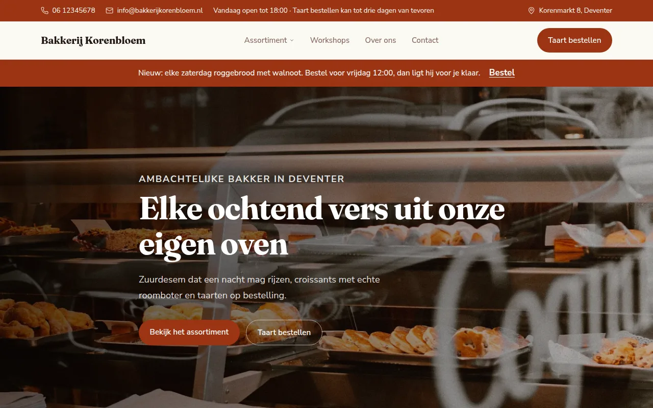 Voorbeeldontwerp: Bakkerij Korenbloem