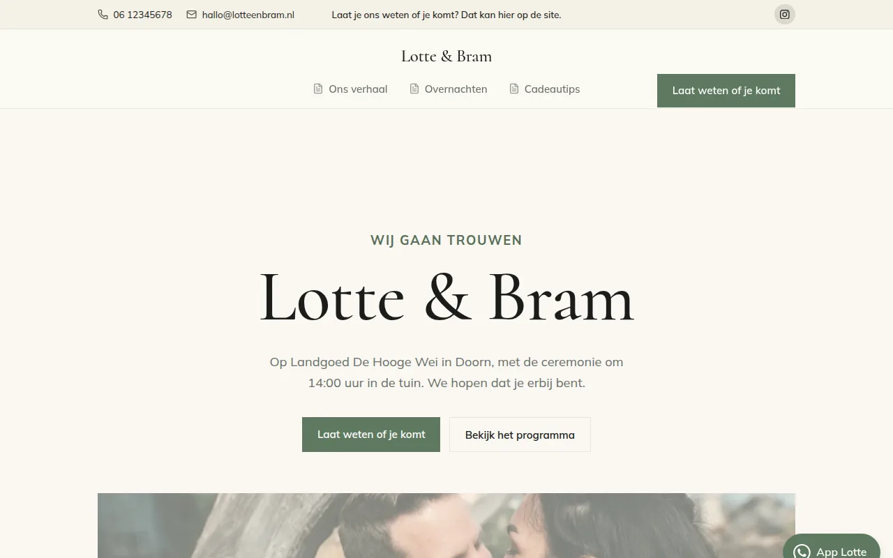 Voorbeeldontwerp: Lotte & Bram