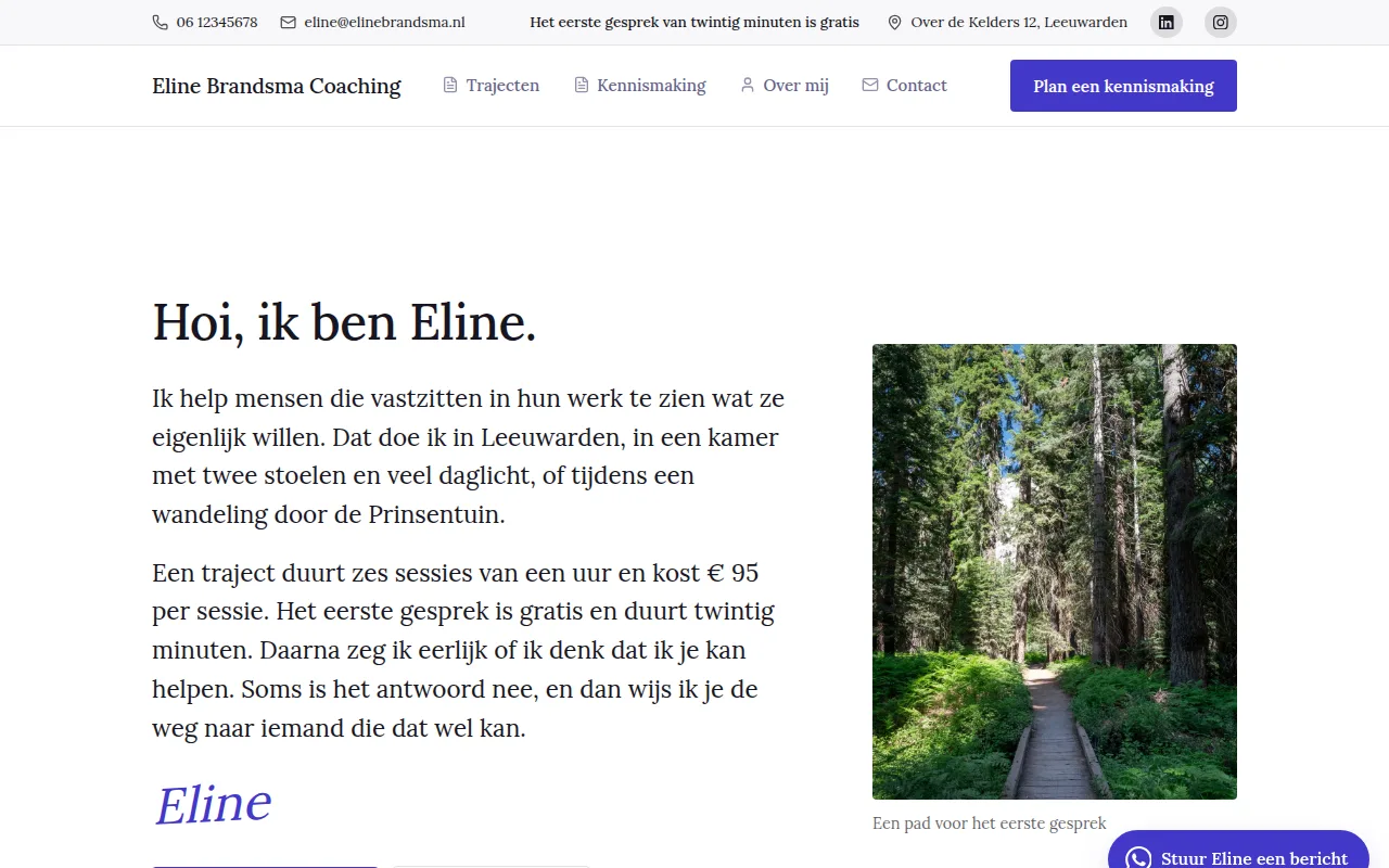 Voorbeeldontwerp: Eline Brandsma Coaching