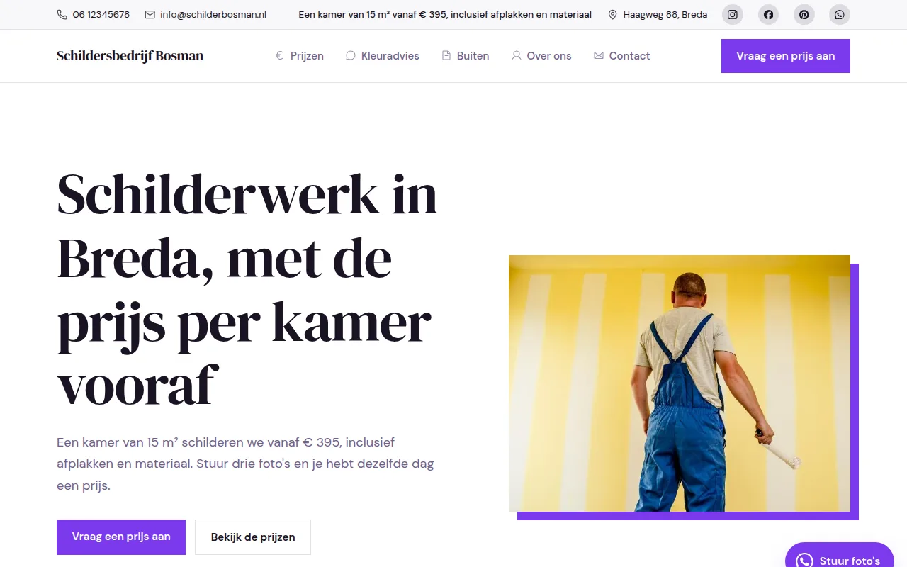 Voorbeeldontwerp: Schildersbedrijf Bosman