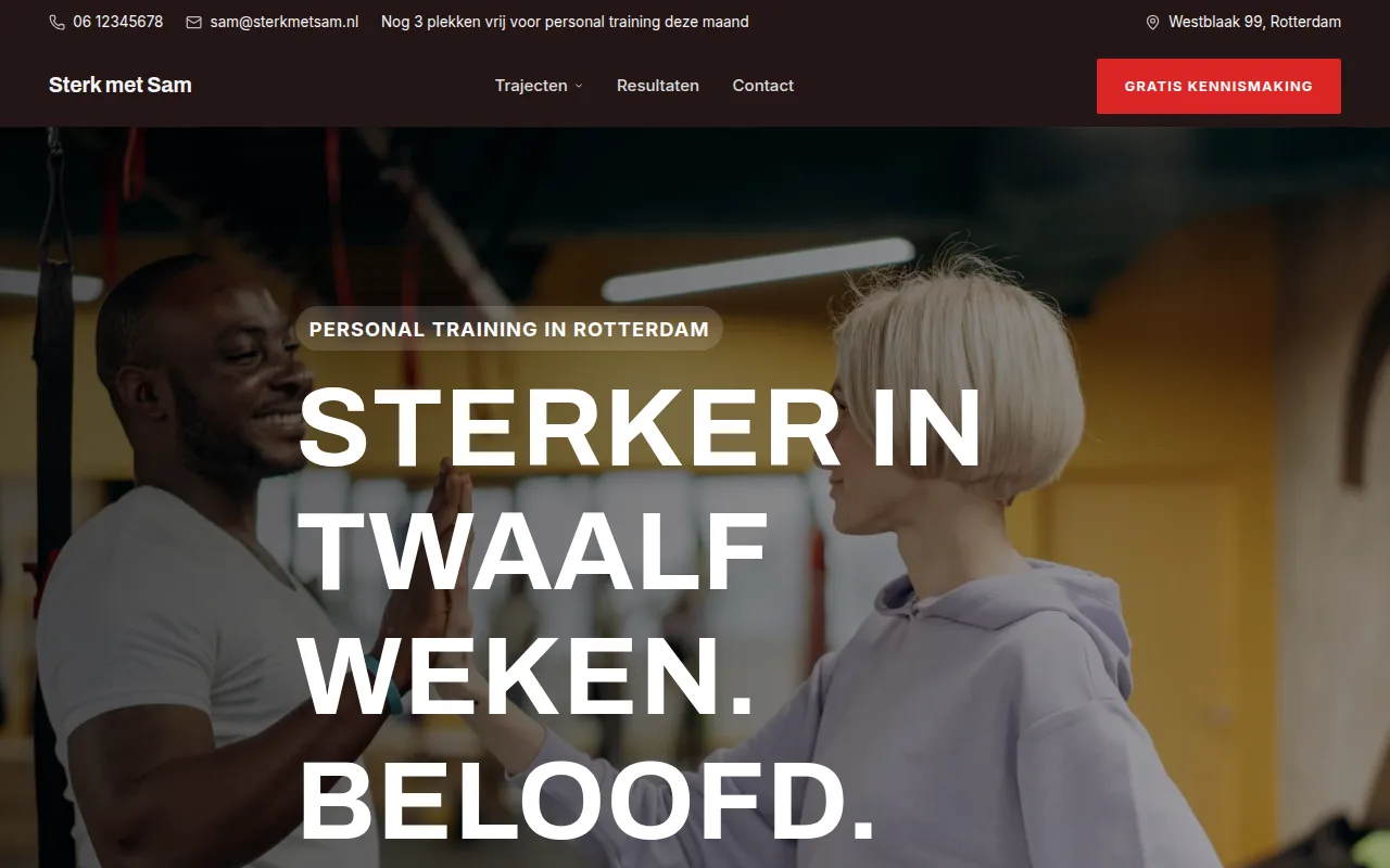 Voorbeeldontwerp: Sterk met Sam