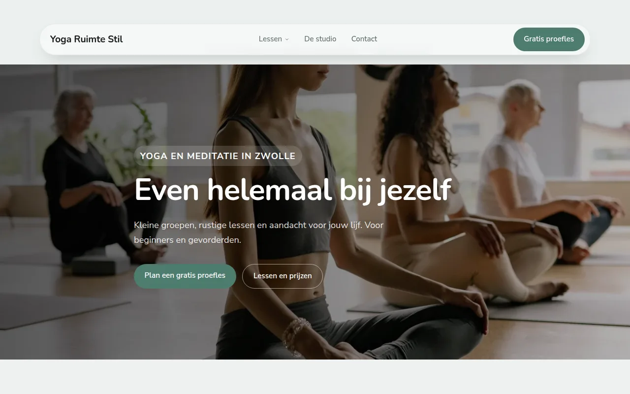 Voorbeeldontwerp: Yoga Ruimte Stil